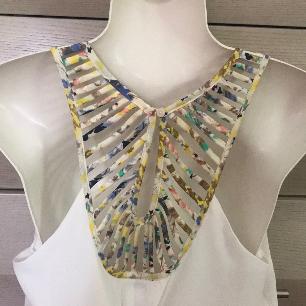 Romper with multi colored back detail